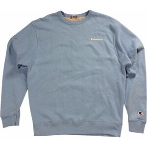 Champion Crewneck Sweatshirt Mens Light Blue Small Logo Classic Pullover